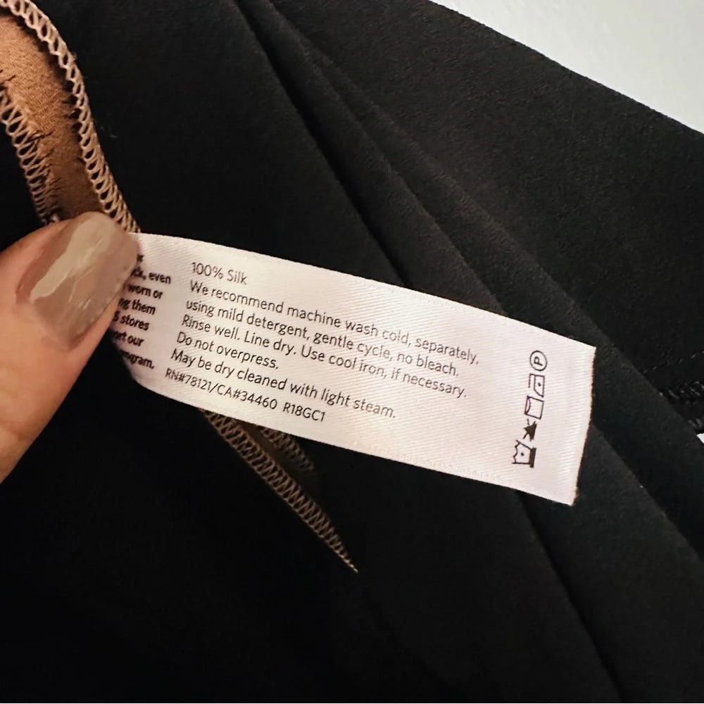 Eileen Fisher Women’s 100% Silk Georgette Black Wide Leg Pants - Picture 16 of 16